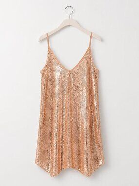 Gold Sequined Ladies Dressy Top, NWT, Size M, Style Me